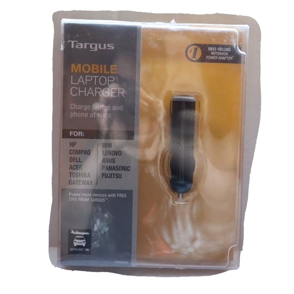Targus APD80US Mobile Laptop / Phone Charger DC 9 Device Tips Black NWT - Picture 1 of 4
